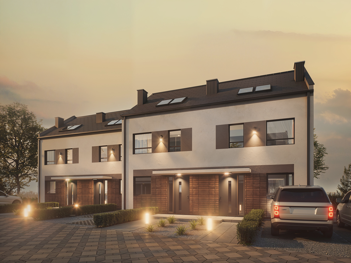 Frontowa wizualizacja inwestycji Domy na Pogodnej